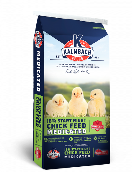 Kalmbach 18% Start Right® Chick Feed (Medicated) (50 Lb.)