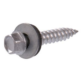 Sheet Metal Self-Piercing Screws With Washer, Hex Head, Gray Ceramic Coated, 10 x 3-In., 1-Lb.