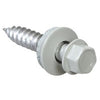 Sheet Metal Self-Piercing Screws, Hex Head, White Ceramic Coat, 10 x 1.5-In, 1-Lb.