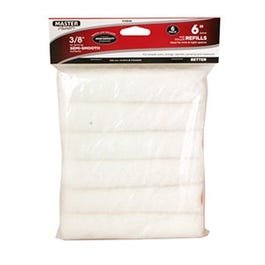 Roller Cover Refills, White Knit, 3/8 x 6.5-In., 6-Pk.