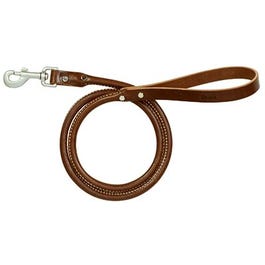 Rolled Dog Leash, Brown, 1-In. x 4-Ft.