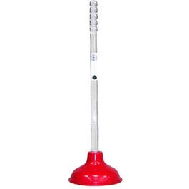 Toilet Plunger, Red With Clear Handle