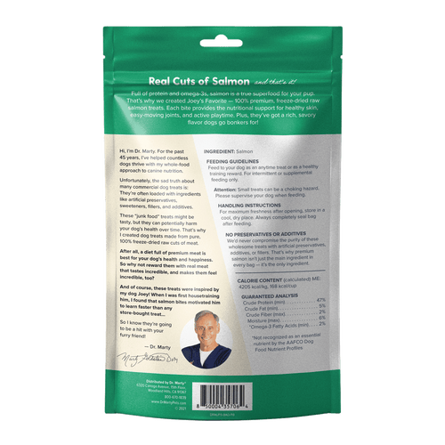 Dr. Marty Joey’s Favorite 100% Freeze-Dried Raw Salmon Dog Treats