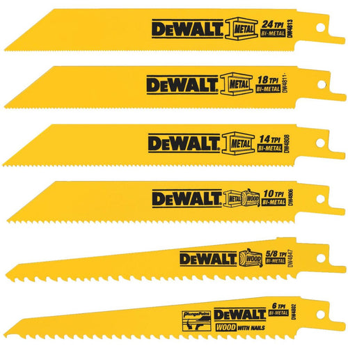 DeWalt 6-Piece Reciprocating Saw Blade Set