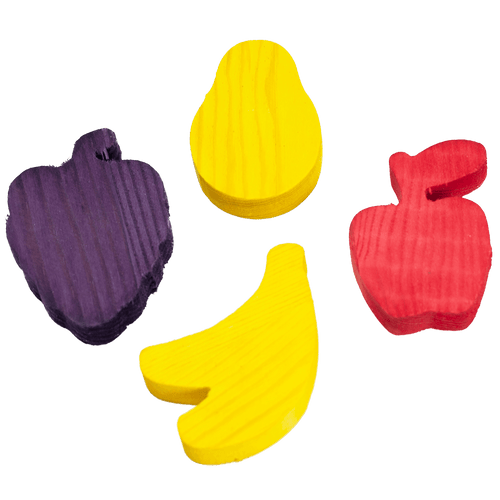 A&E Cage 4pc Wooden Fruit Chews Small Animal Toy