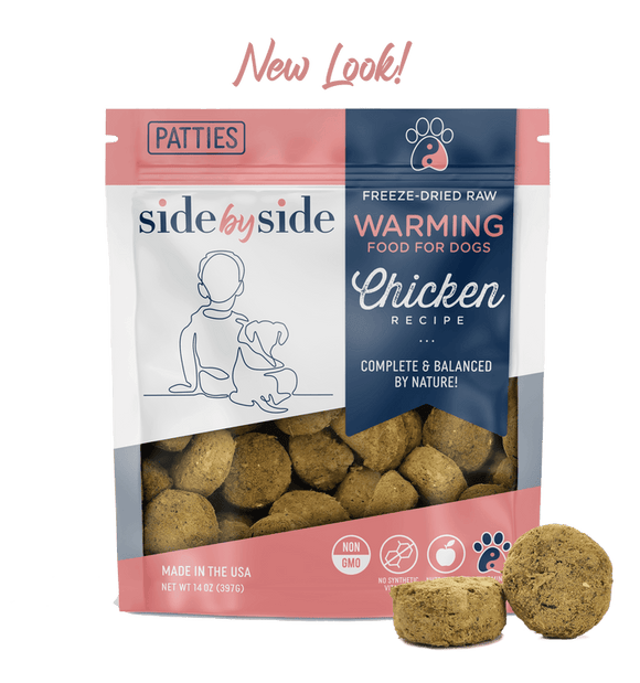 Side by Side Warming – Freeze Dried Raw Chicken Patties (14 oz)