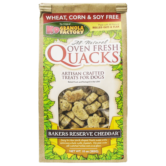 K9 Granola Quacks Bakers Reserve Cheddar Dog Treats (10 oz)