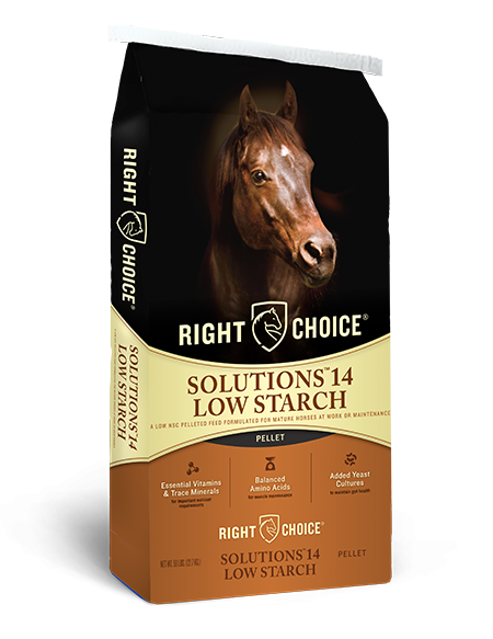 Right Choice Feeds Solutions 14 Low Starch Pellet Horse Feed