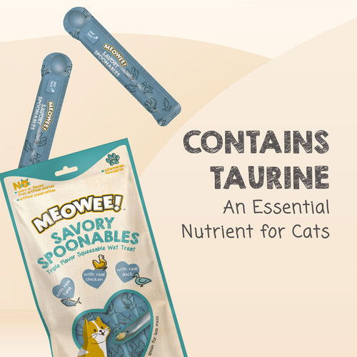 Meowee! Savory Spoonables with Tuna, Chicken + Duck Wet Treats for Cats