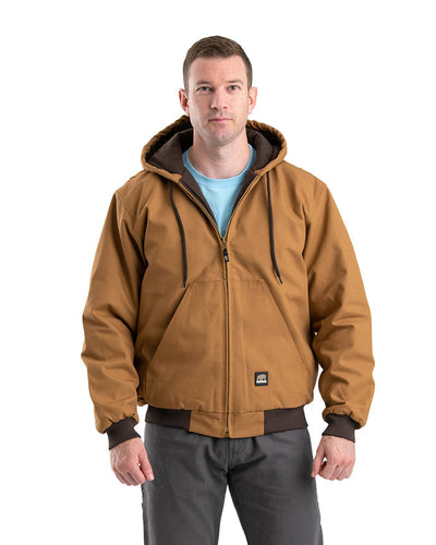 Berne Heritage Duck Hooded Active Work Jacket XL Brown Duck