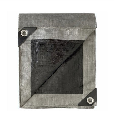 TruGuard Storage Tarp Cover Silver/Black Polyethylene