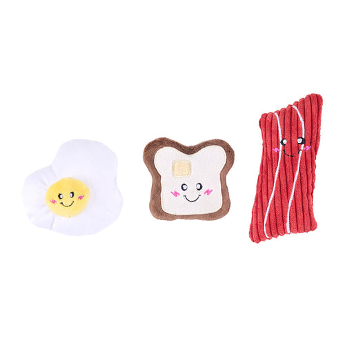 Zippy Paws Miniz Breakfast Foods Dog Toy