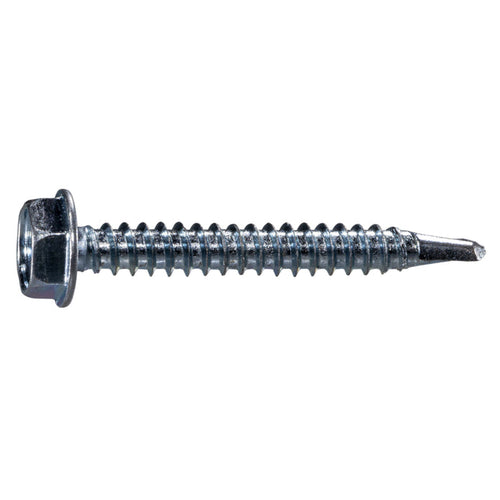 Monster Fastener Zinc Plated Steel Hex Washer Head Self-Drilling Screws