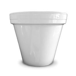 Flower Pot, White Ceramic, 4.5 x 3.75-In.