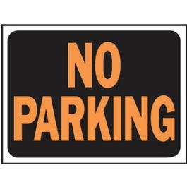 "No Parking" Sign, Plastic, 9 x 12-In.