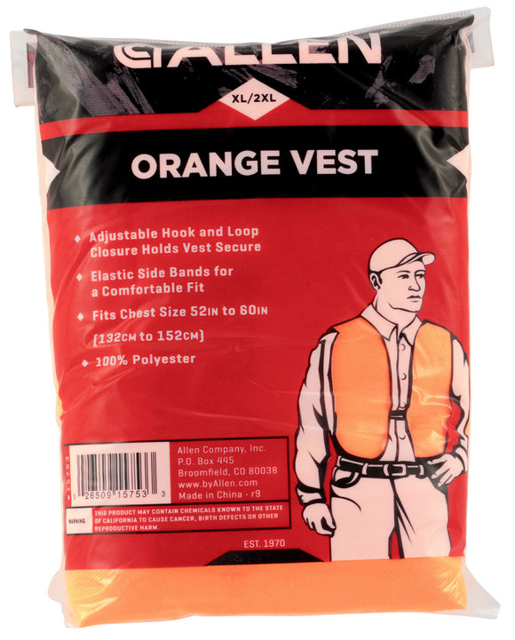 Allen 15753 Safety Vest Big Man Orange Acrylic