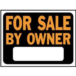 "For Sale By Owner" Sign, Plastic, 9 x 12-In.