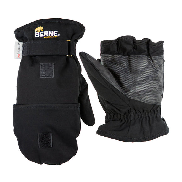 Berne Flip-Top Glove Mitten Large Black