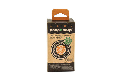 The Original Poop Bags Orange Scented Countdown Rolls® - Biobased Poop Bags Bundle