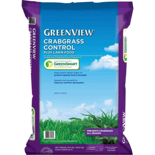 CRABGRASS CONTROL PLUS LAWN FOOD WITH GREEN SMART